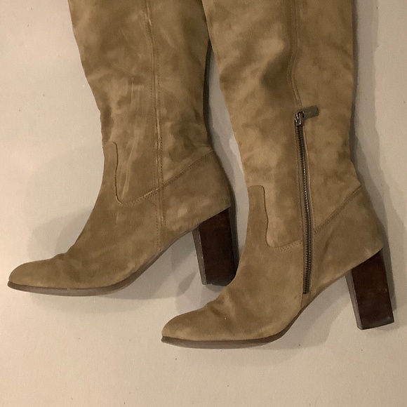 Michael Kors Tall Suede Khaki Round Toe Boot Size 9M - Picture 9 of 14